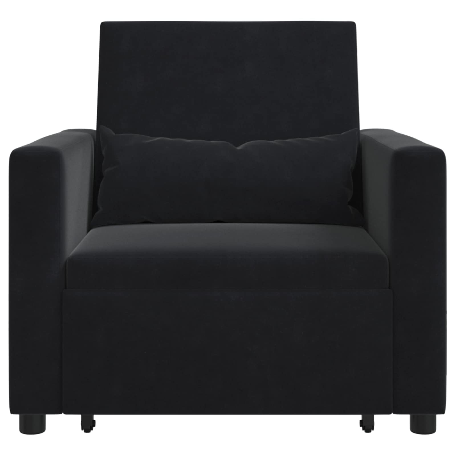 Canapé-lit escamotable simple avec des roues Noir Velours - XIOS