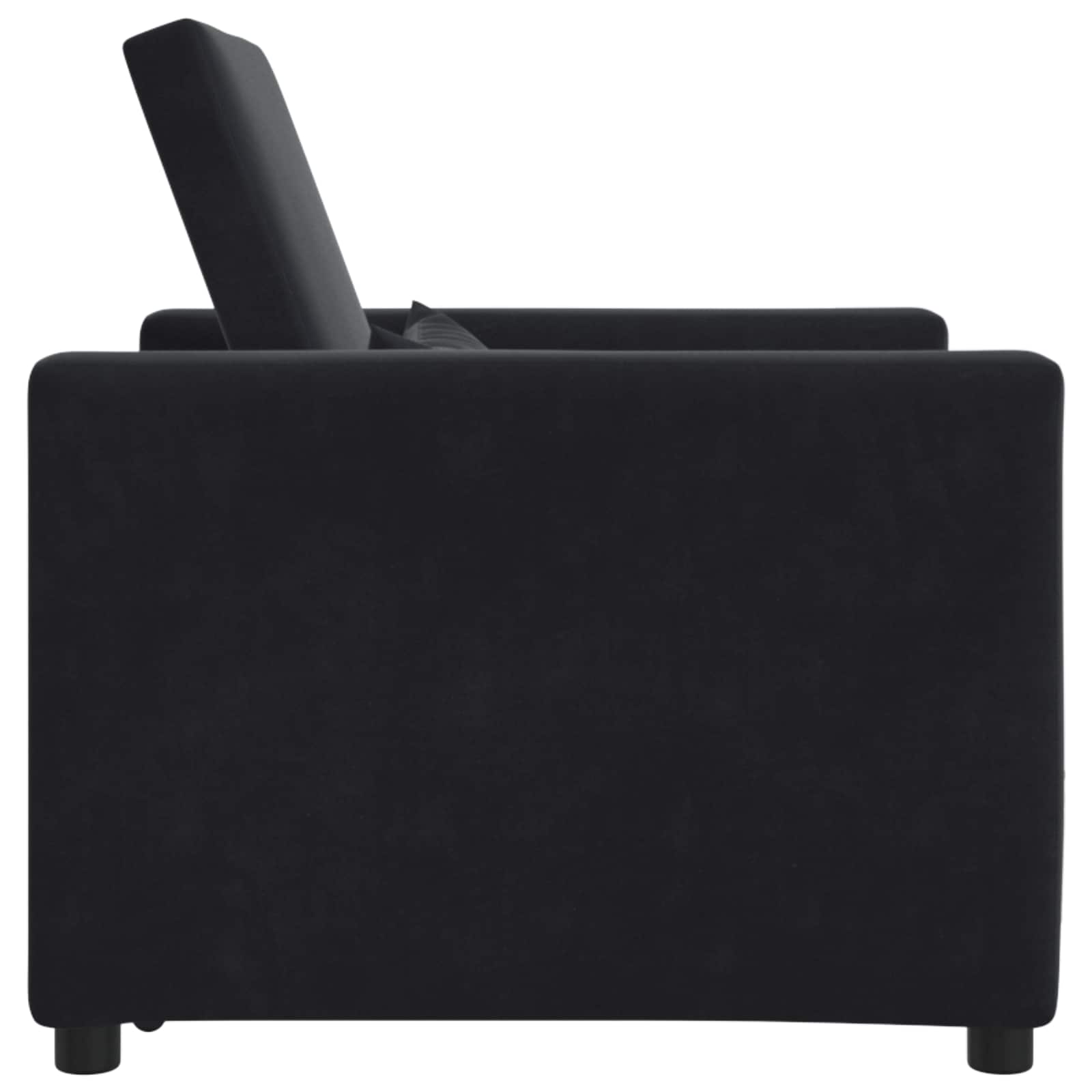 Canapé-lit escamotable simple avec des roues Noir Velours - XIOS