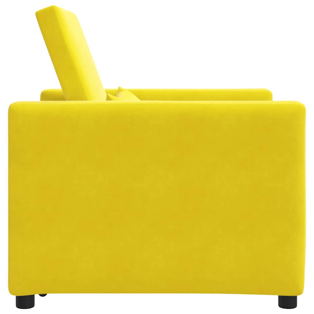 Canapé-lit escamotable simple avec des roues Jaune Velours - XIOS