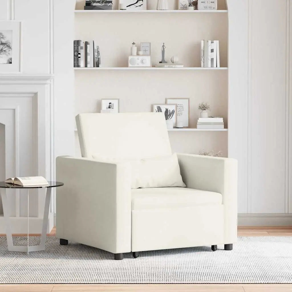 Canapé-lit escamotable simple avec des roues Crème Velours - XIOS