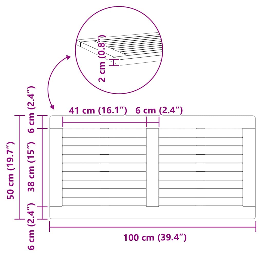 Plateau de table Marron 100 x 50 x 2 cm Bois d'acacia massif - XIOS