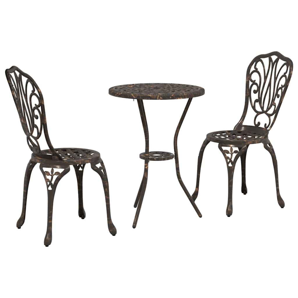 Ensemble bistro de jardin 3 pcs Bronze Aluminium - XIOS