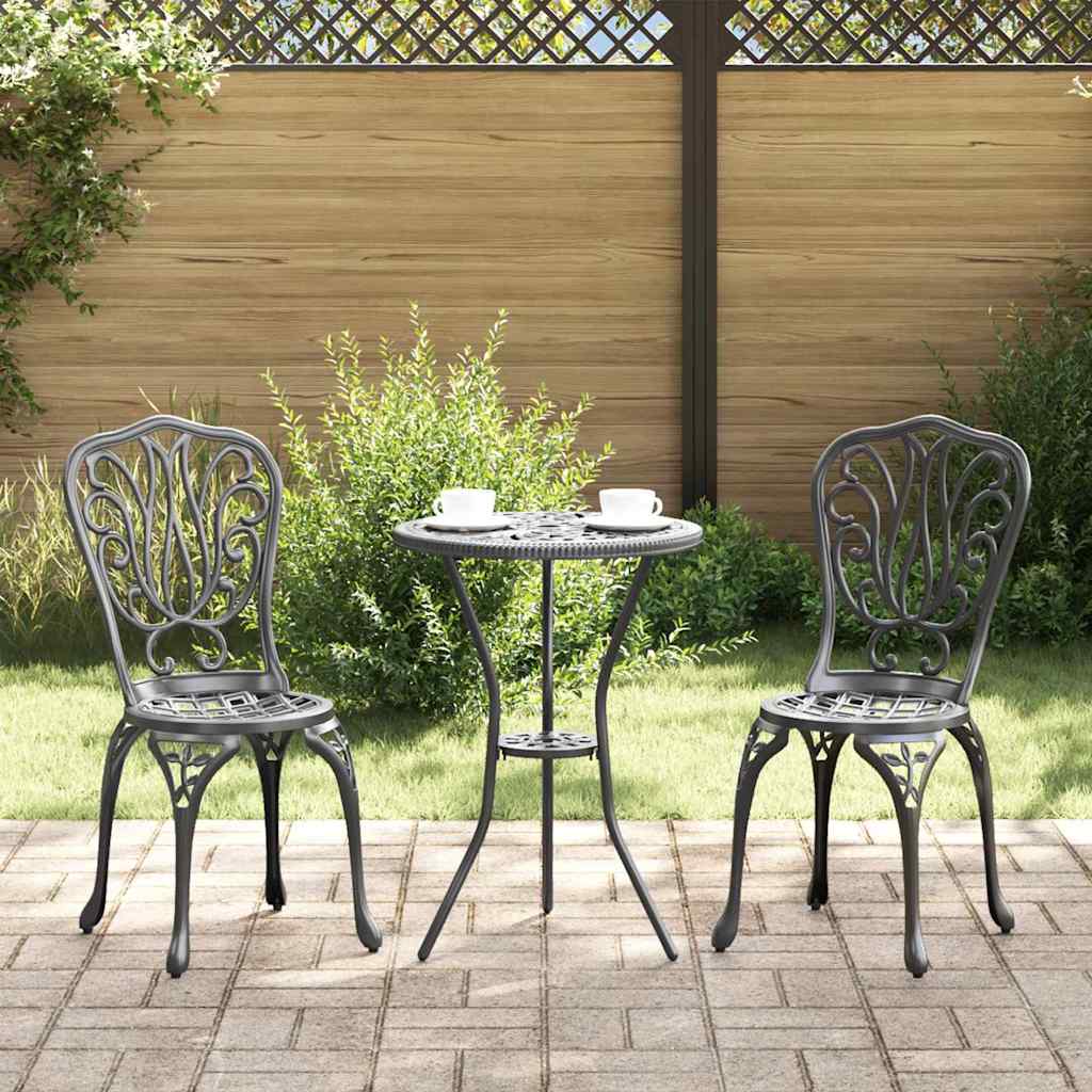 Ensemble bistro de jardin 3 pcs Noir Aluminium - XIOS