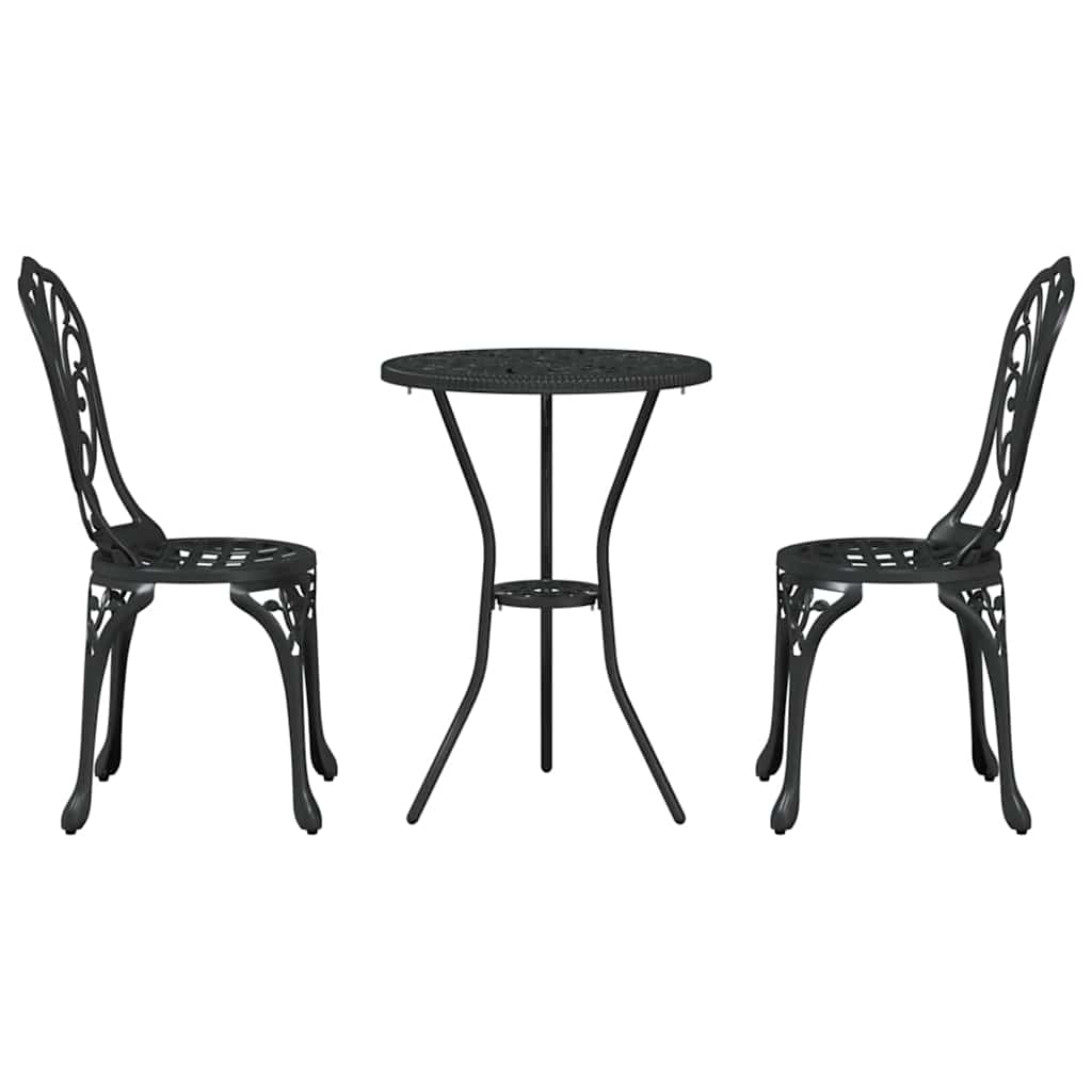 Ensemble bistro de jardin 3 pcs Noir Aluminium - XIOS