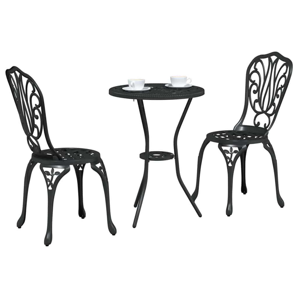 Ensemble bistro de jardin 3 pcs Noir Aluminium - XIOS
