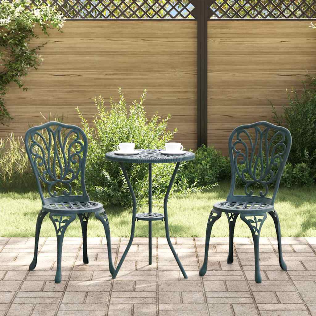 Ensemble bistro de jardin 3 pcs Vert Aluminium - XIOS