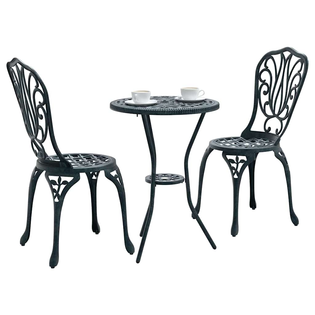 Ensemble bistro de jardin 3 pcs Vert Aluminium - XIOS
