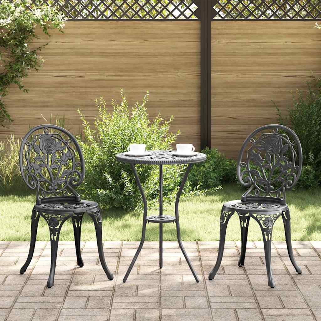 Ensemble bistro de jardin 3 pcs Noir Aluminium - XIOS