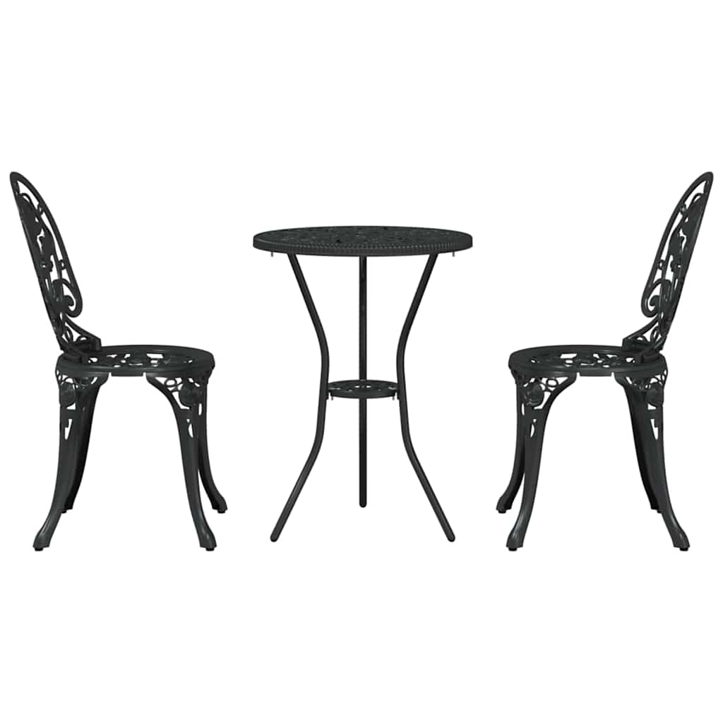 Ensemble bistro de jardin 3 pcs Noir Aluminium - XIOS