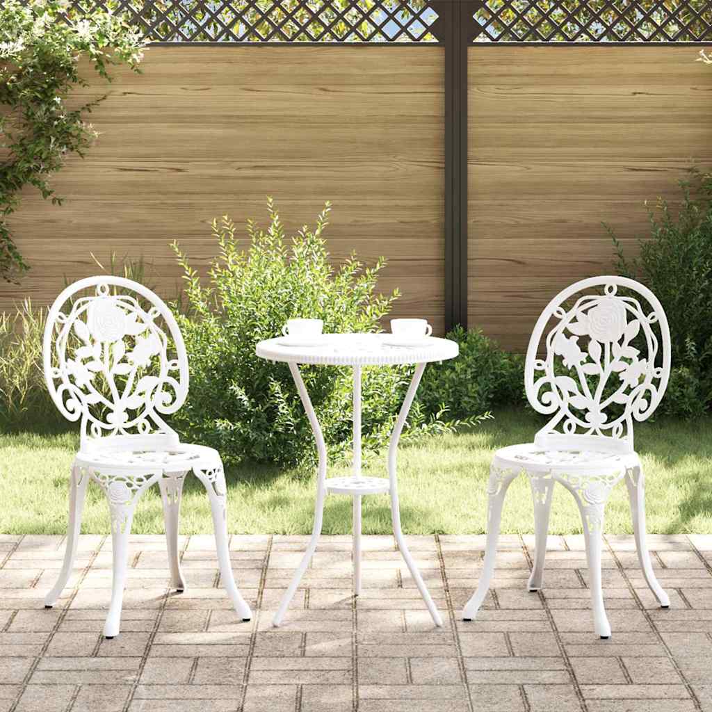 Ensemble bistro de jardin 3 pcs Blanc Aluminium - XIOS