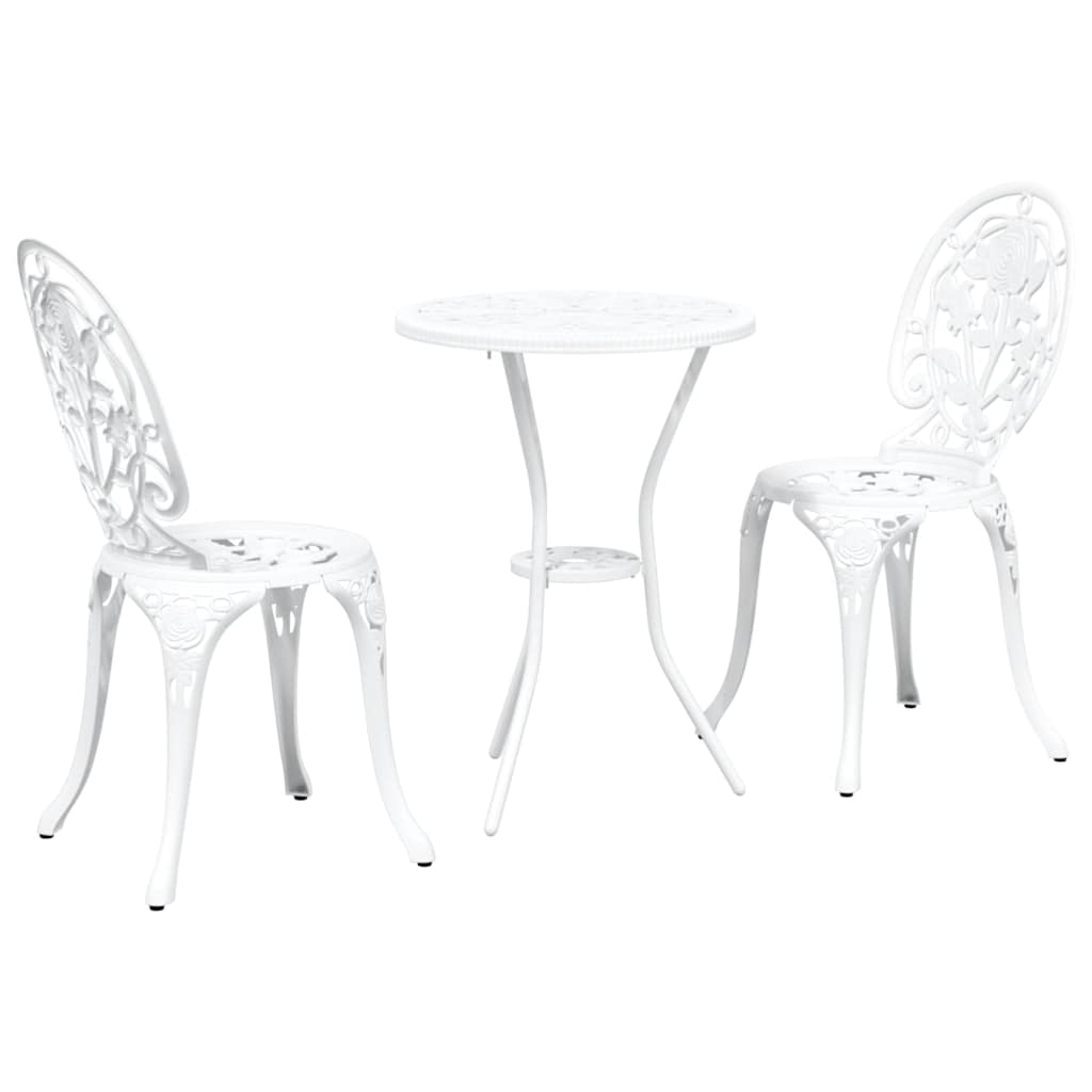Ensemble bistro de jardin 3 pcs Blanc Aluminium - XIOS