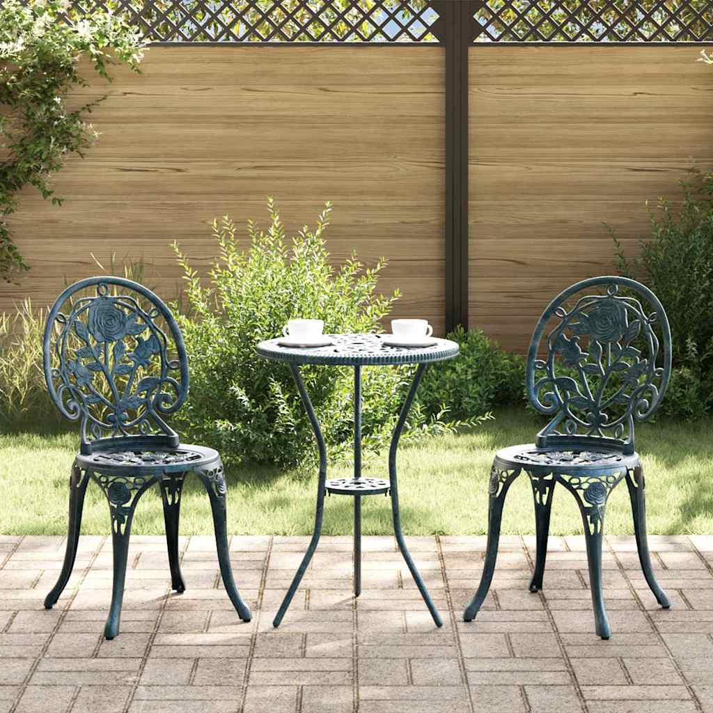 Ensemble bistro de jardin 3 pcs Vert Aluminium - XIOS
