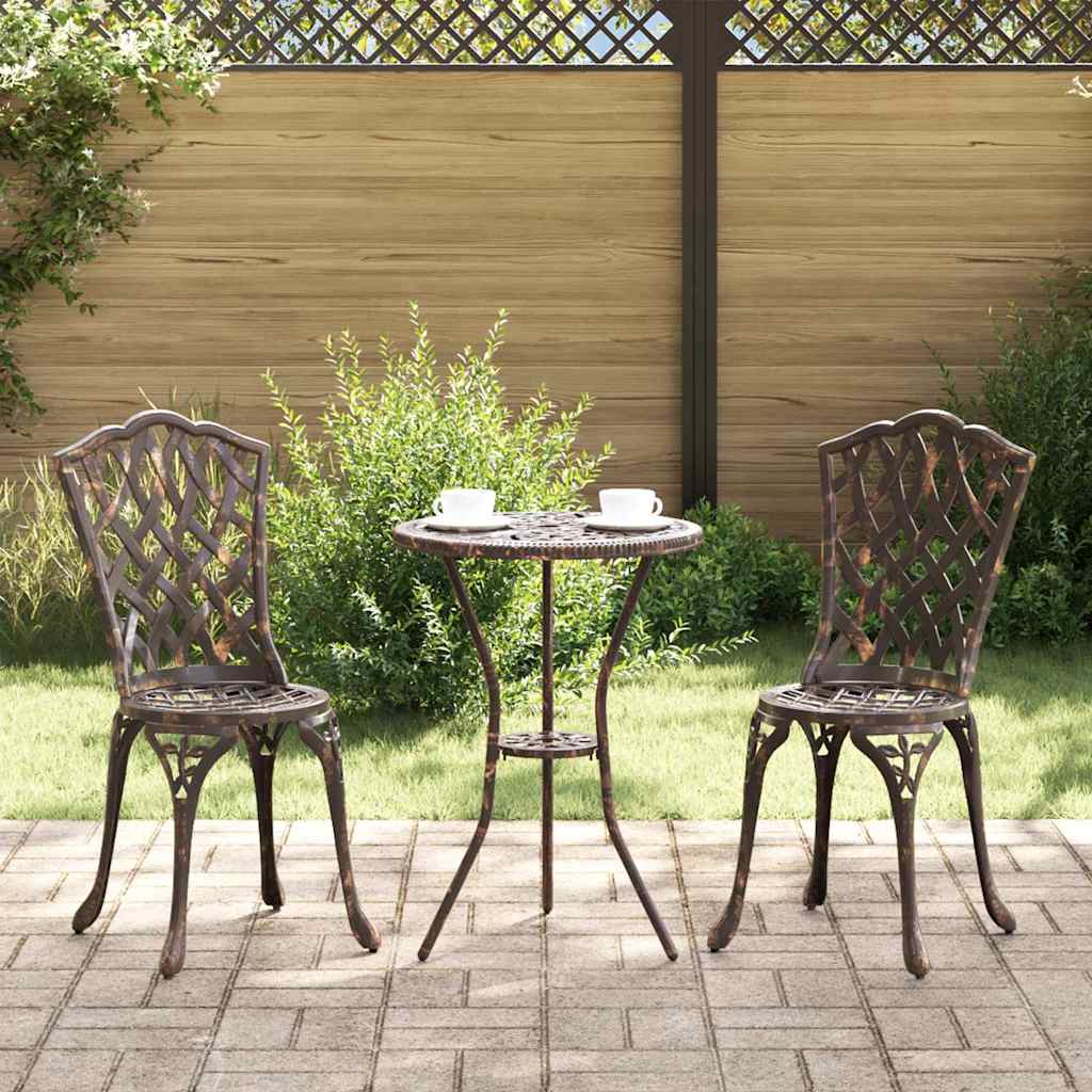 Ensemble bistro de jardin 3 pcs Bronze Aluminium - XIOS