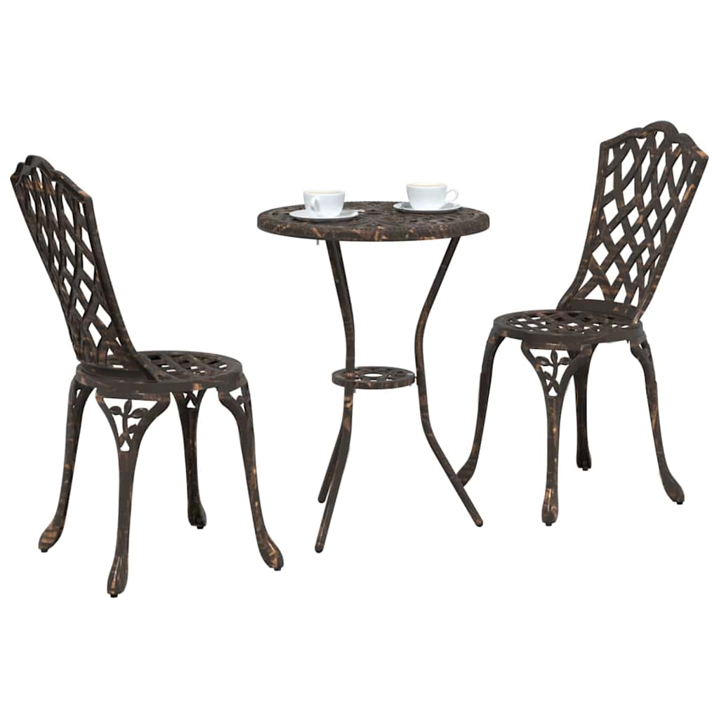 Ensemble bistro de jardin 3 pcs Bronze Aluminium - XIOS