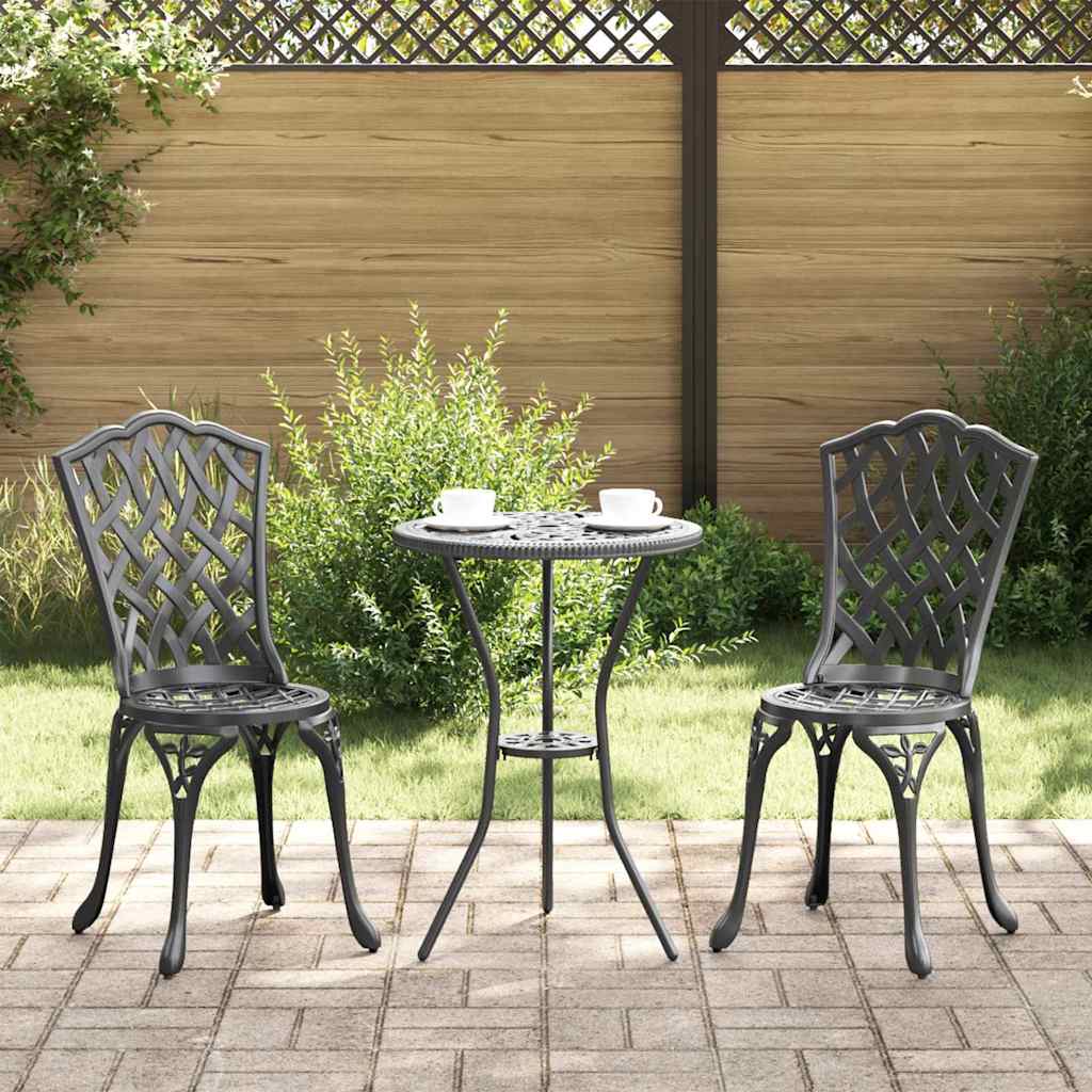 Ensemble bistro de jardin 3 pcs Noir Aluminium - XIOS