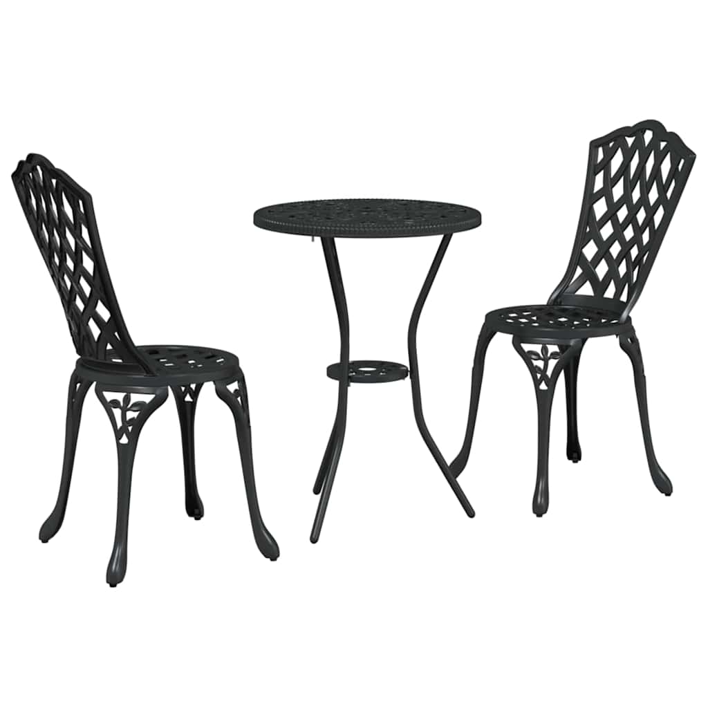 Ensemble bistro de jardin 3 pcs Noir Aluminium - XIOS
