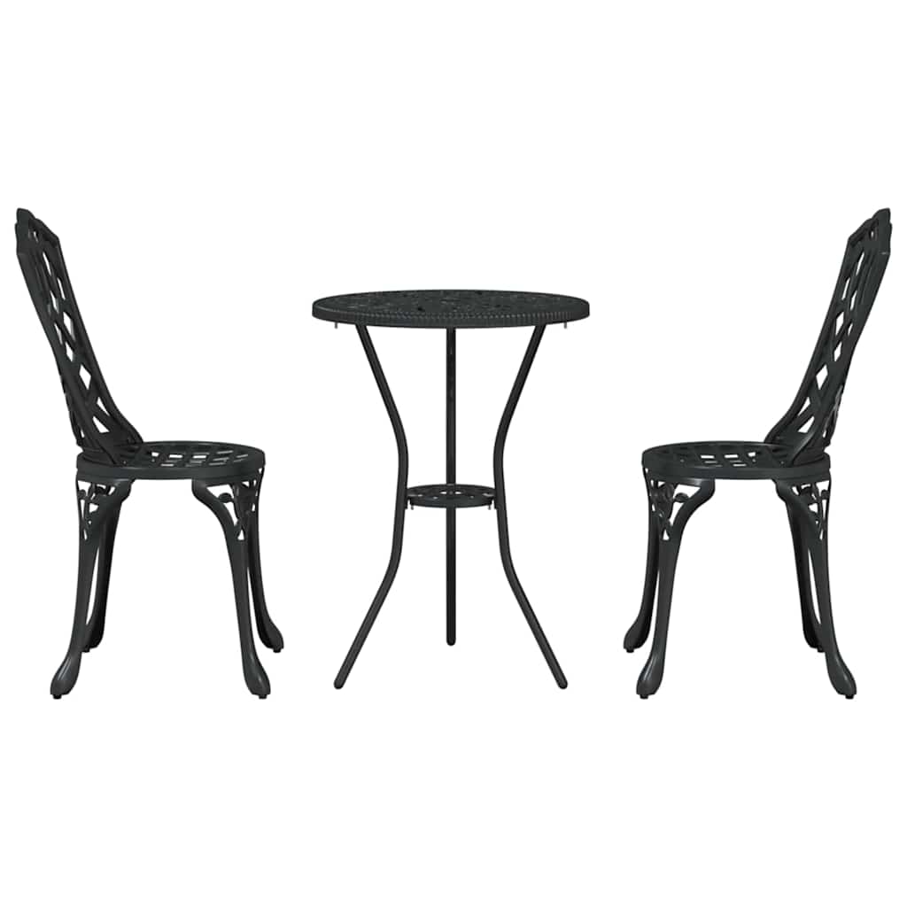 Ensemble bistro de jardin 3 pcs Noir Aluminium - XIOS