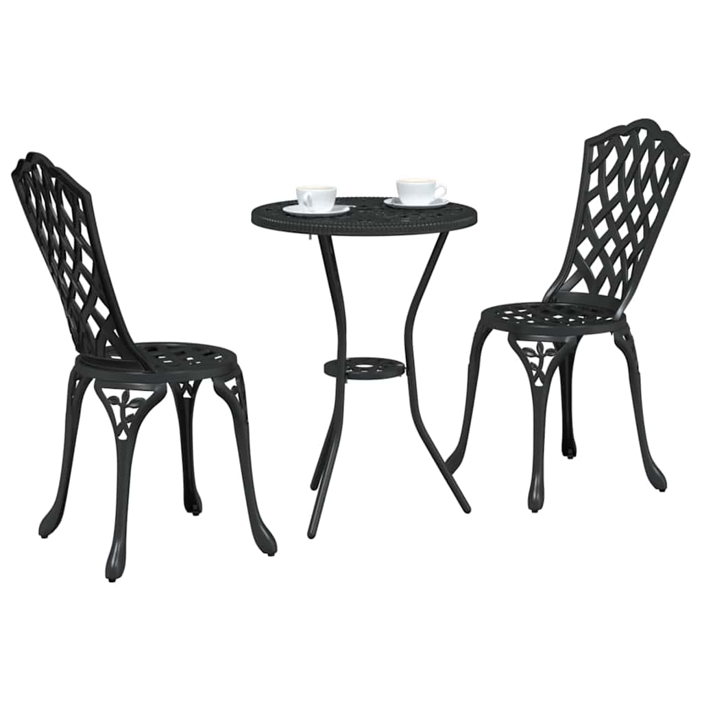 Ensemble bistro de jardin 3 pcs Noir Aluminium - XIOS