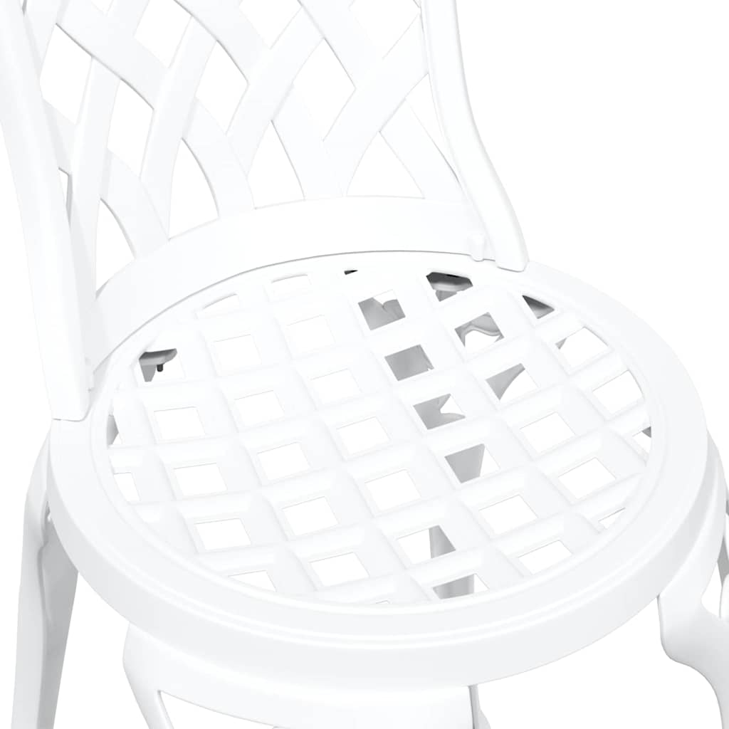 Ensemble bistro de jardin 3 pcs Blanc Aluminium - XIOS