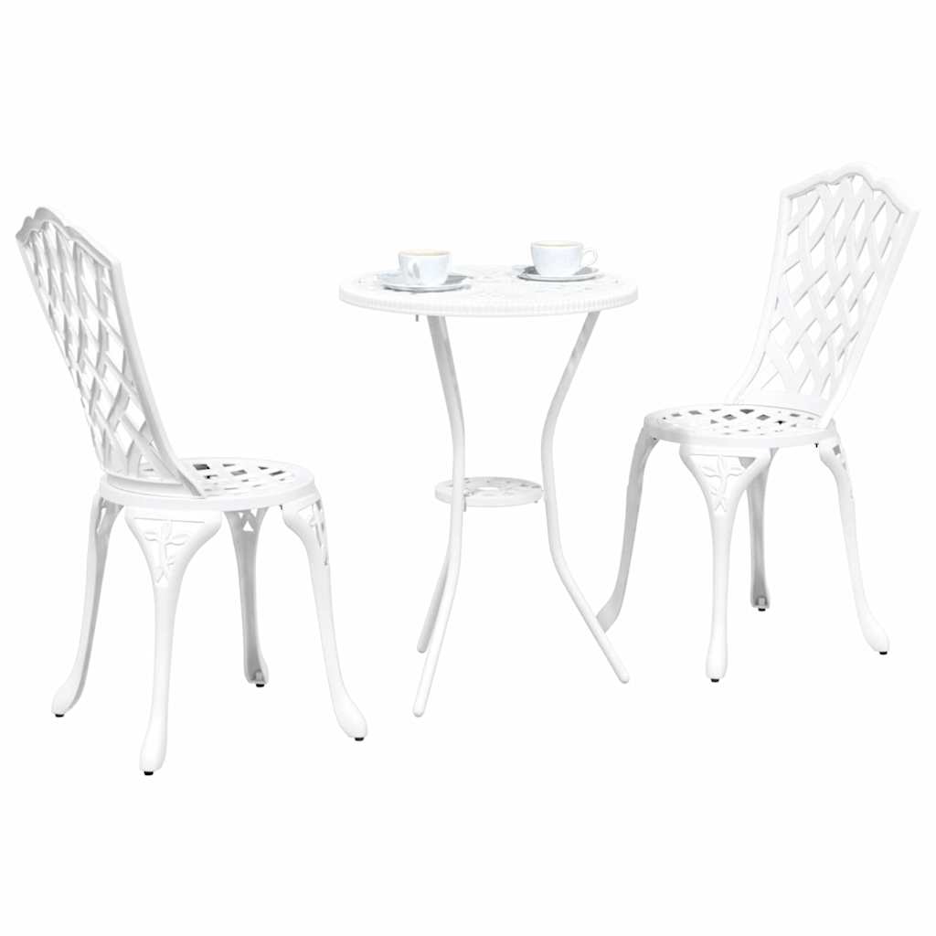 Ensemble bistro de jardin 3 pcs Blanc Aluminium - XIOS
