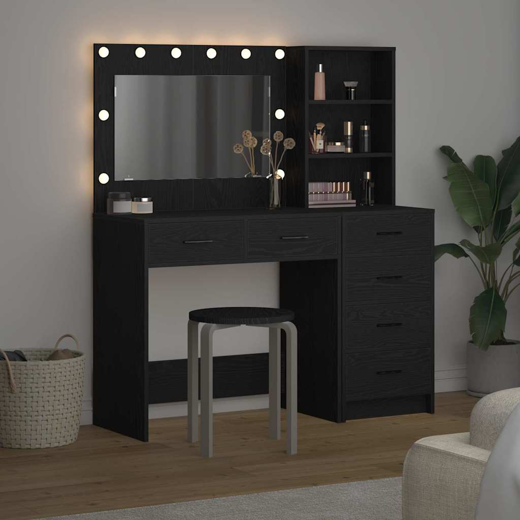 Table de Toilette 2 pc Noir 78.5 x 41 x 135 cm