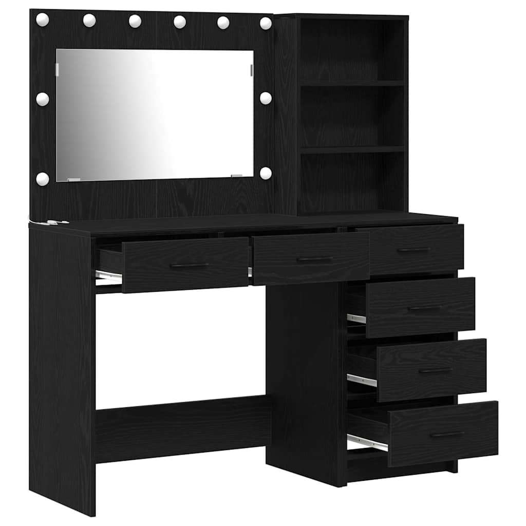 Table de Toilette 2 pc Noir 78.5 x 41 x 135 cm
