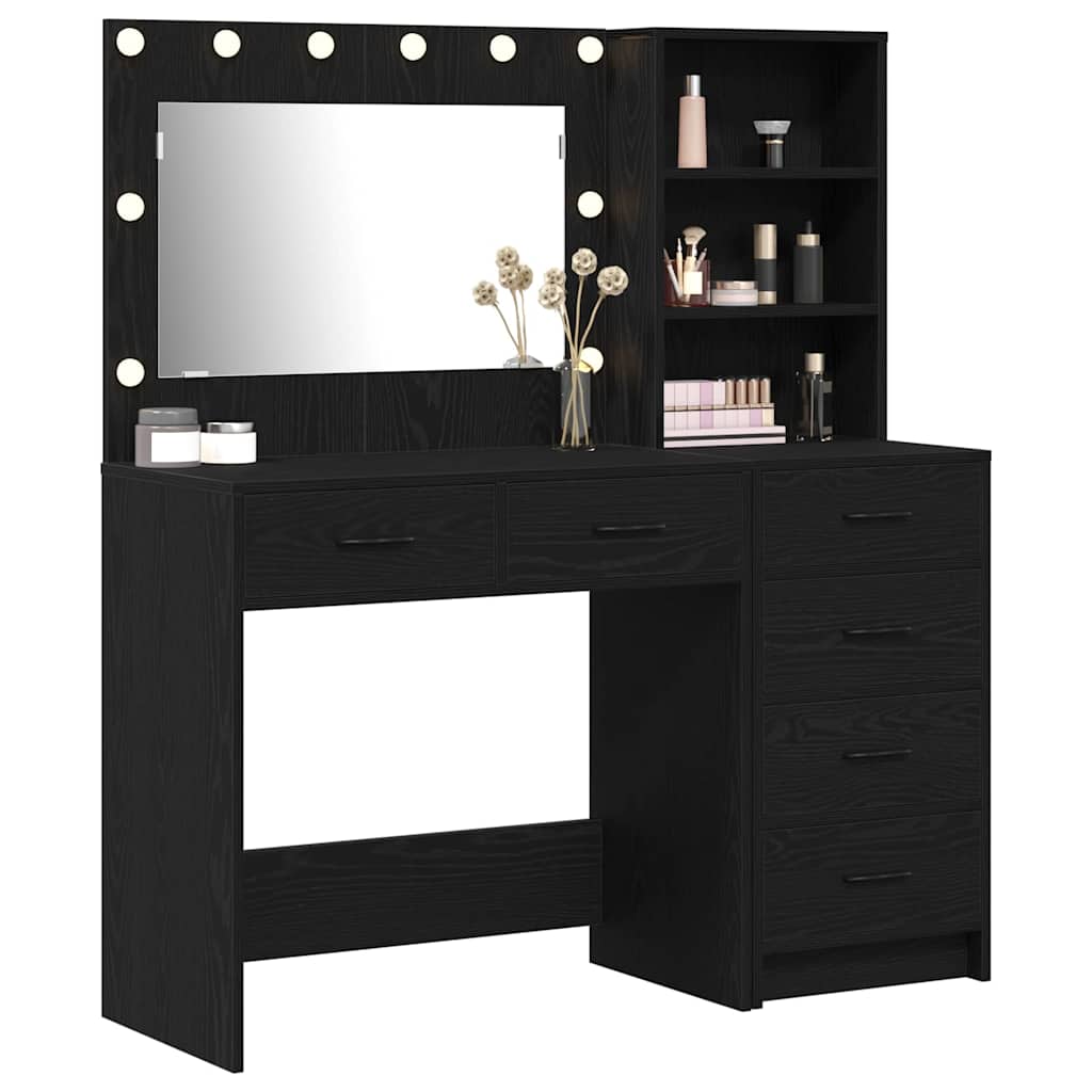 Table de Toilette 2 pc Noir 78.5 x 41 x 135 cm