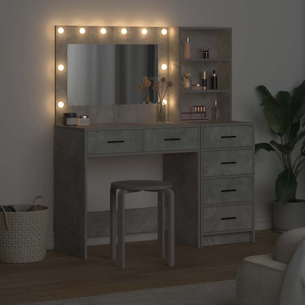 Table de Toilette 2 pc Gris 78.5 x 41 x 135 cm