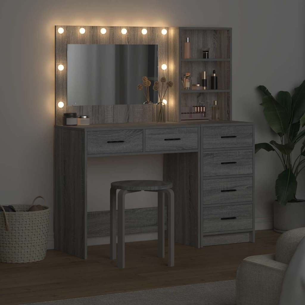 Table de Toilette 2 pc Gris clair 78.5 x 41 x 135 cm