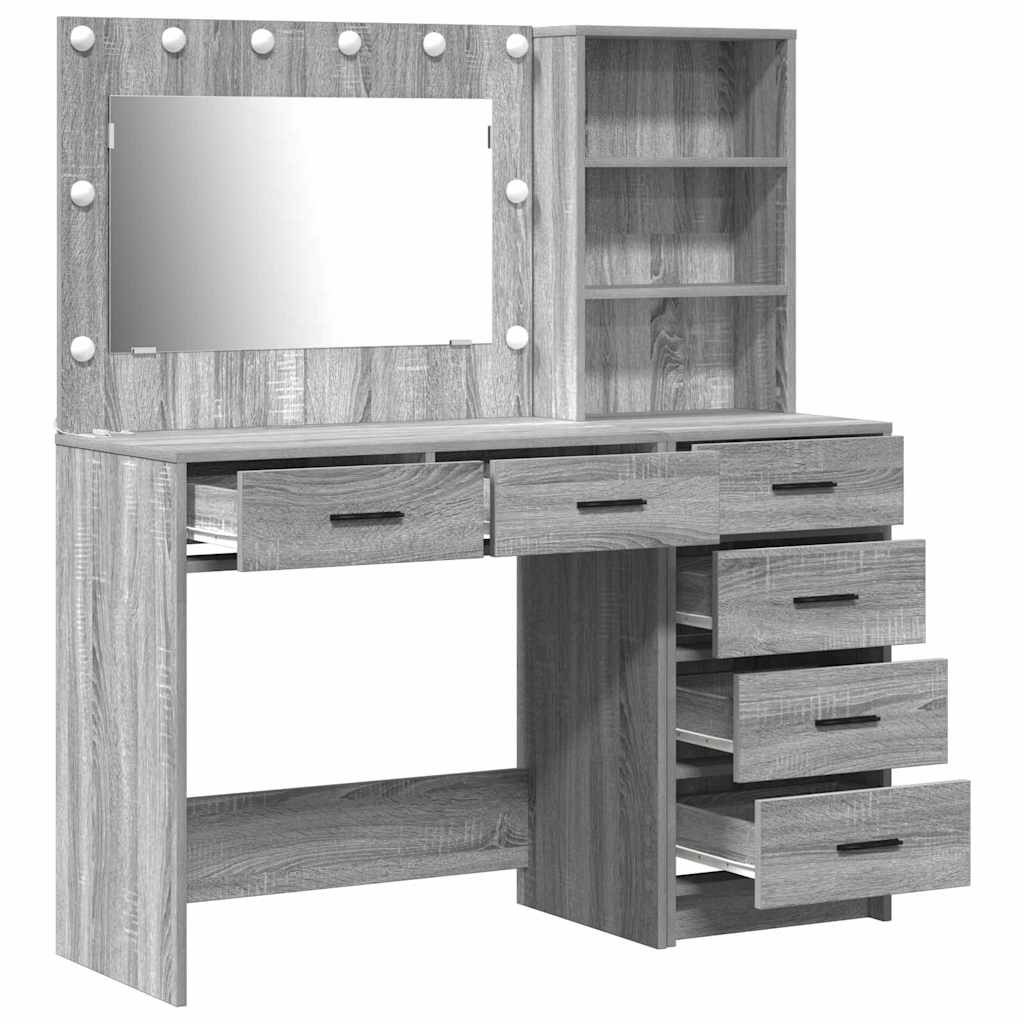 Table de Toilette 2 pc Gris clair 78.5 x 41 x 135 cm