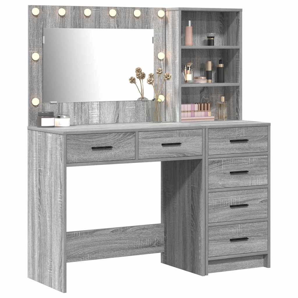 Table de Toilette 2 pc Gris clair 78.5 x 41 x 135 cm