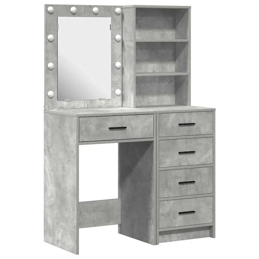 Table de Toilette 2 pc Gris 50 x 41 x 135 cm Bois d’ingénierie - XIOS