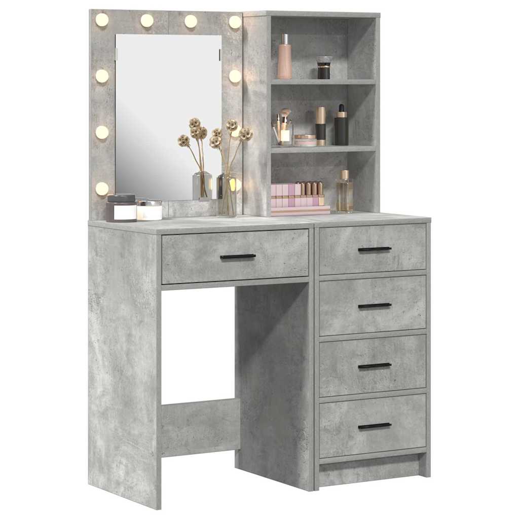 Table de Toilette 2 pc Gris 50 x 41 x 135 cm Bois d'ingénierie