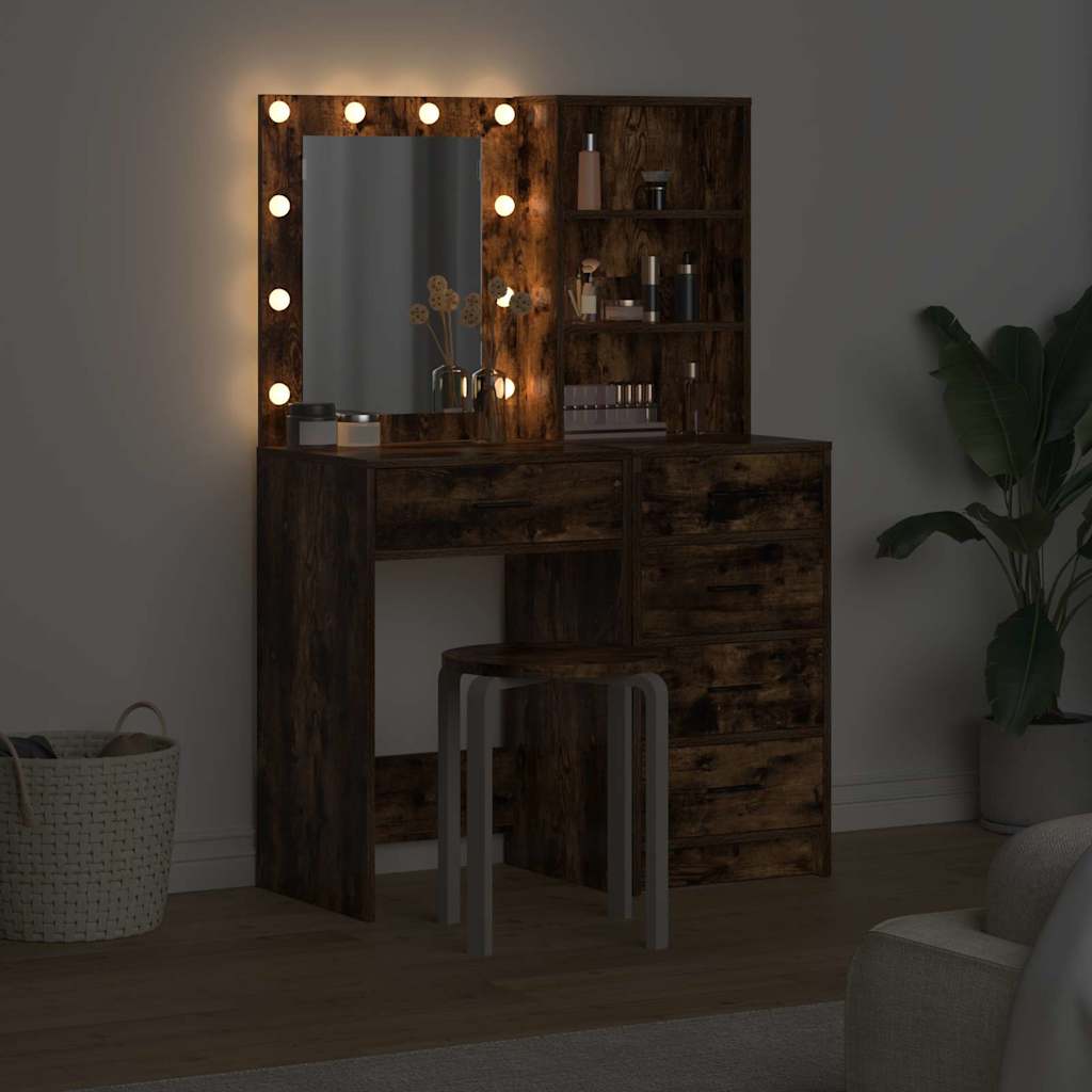 Table de Toilette 2 pc Marron 50 x 41 x 135 cm