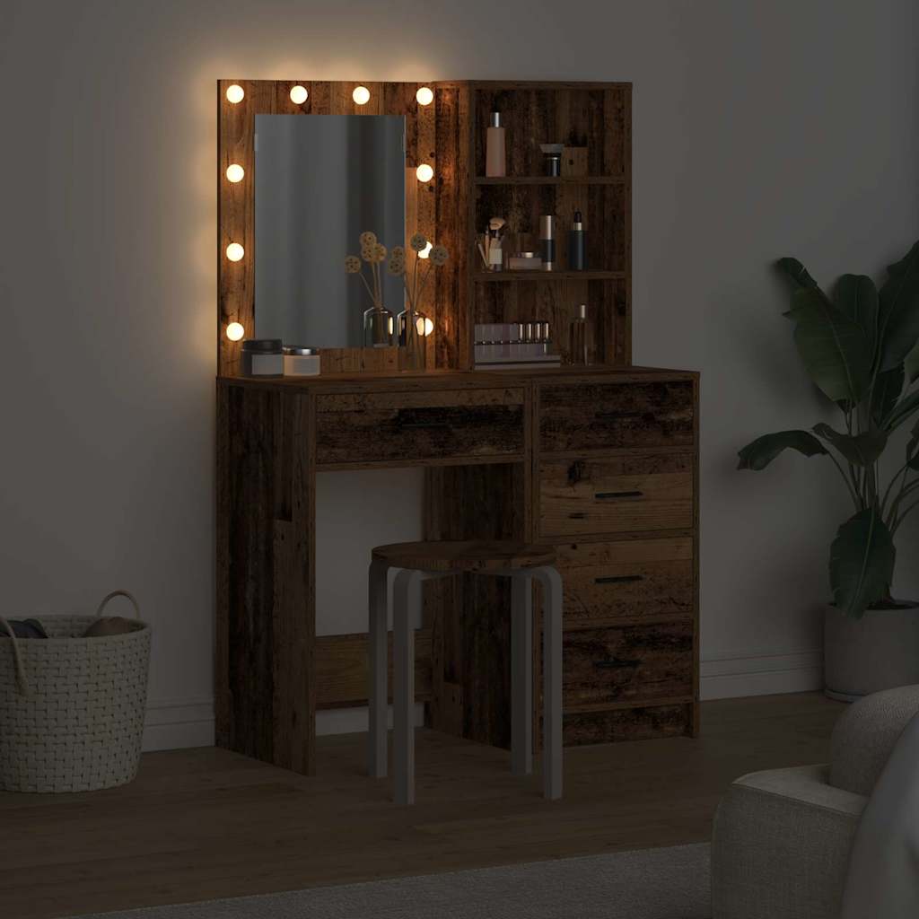 Table de Toilette 2 pc Marron 50 x 41 x 135 cm