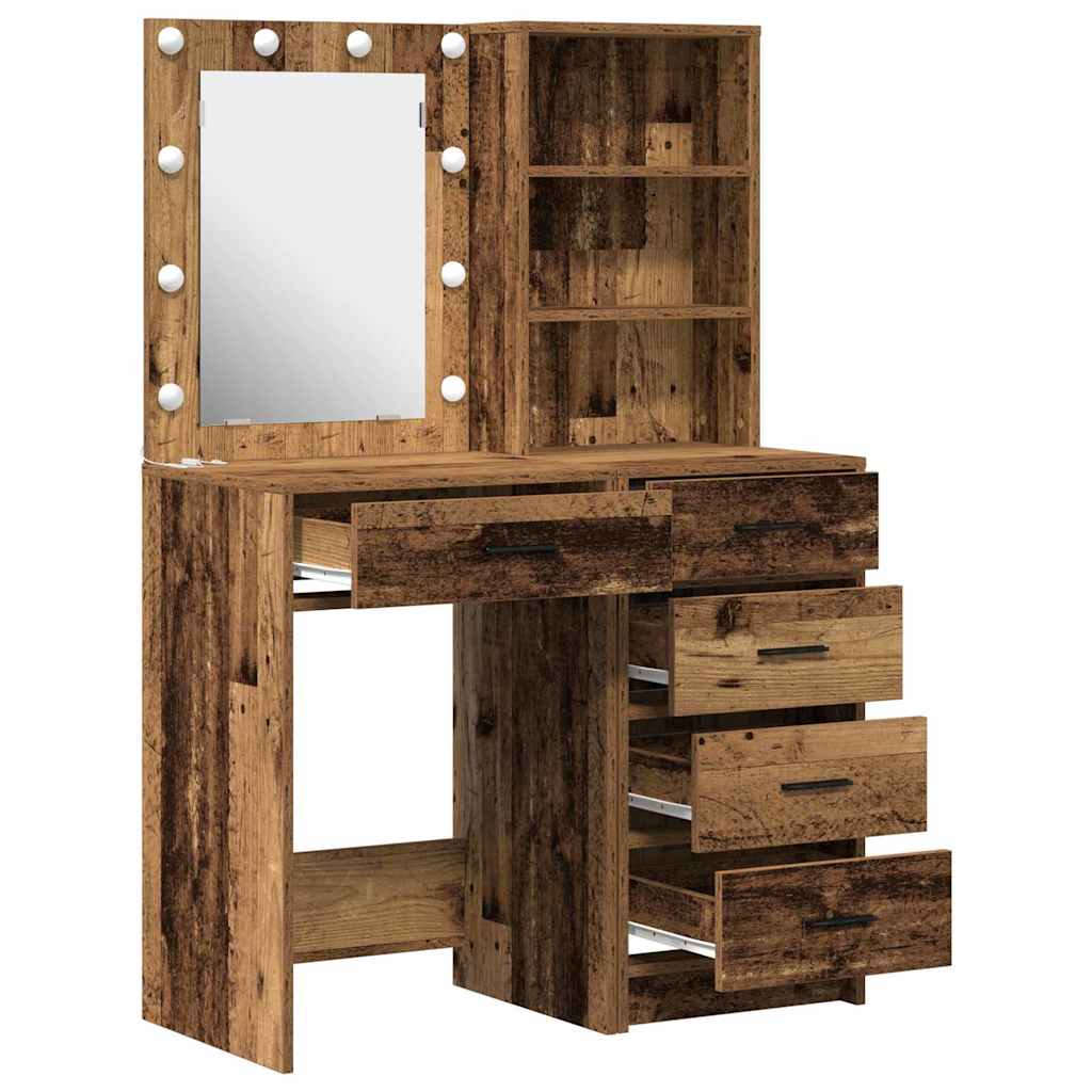 Table de Toilette 2 pc Marron 50 x 41 x 135 cm
