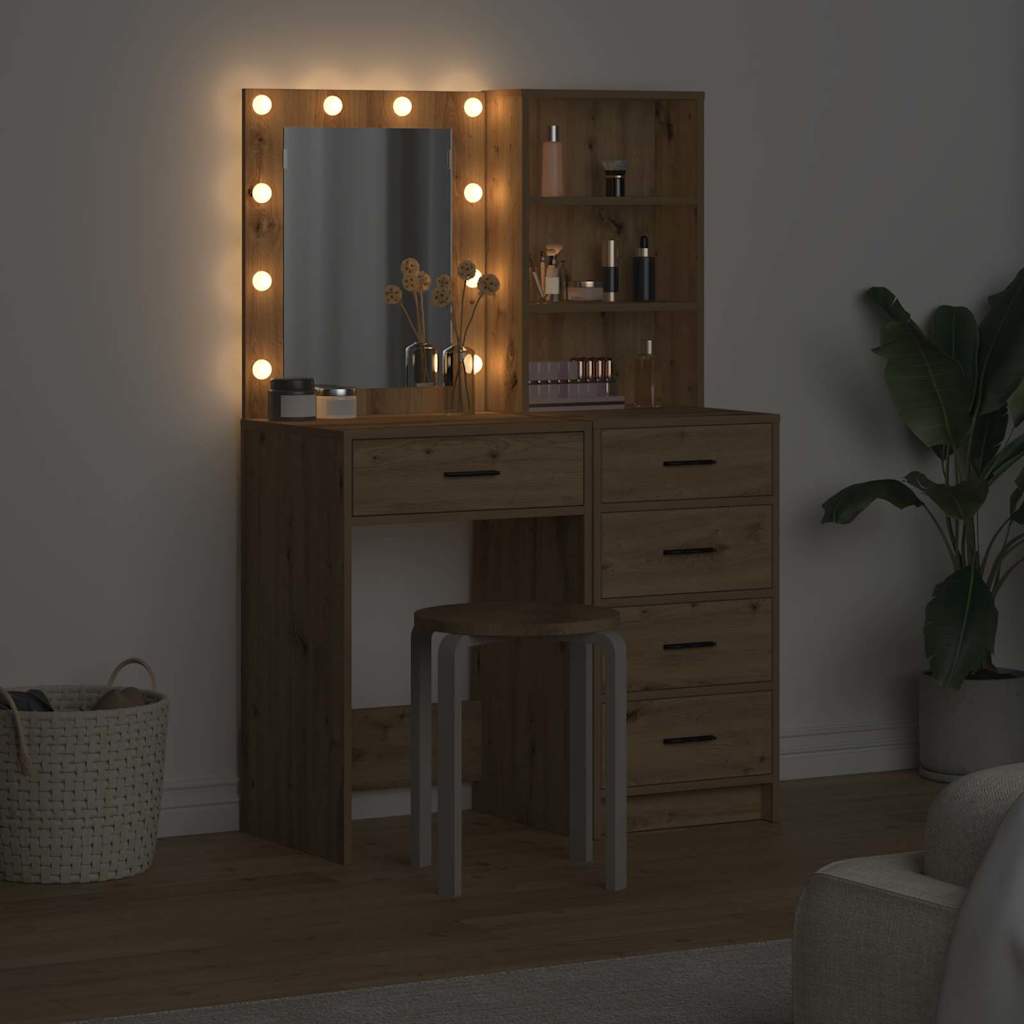 Table de Toilette 2 pc Marron 50 x 41 x 135 cm