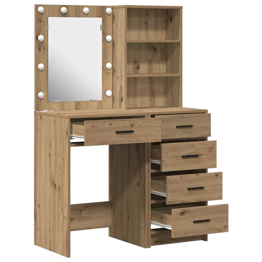 Table de Toilette 2 pc Marron 50 x 41 x 135 cm