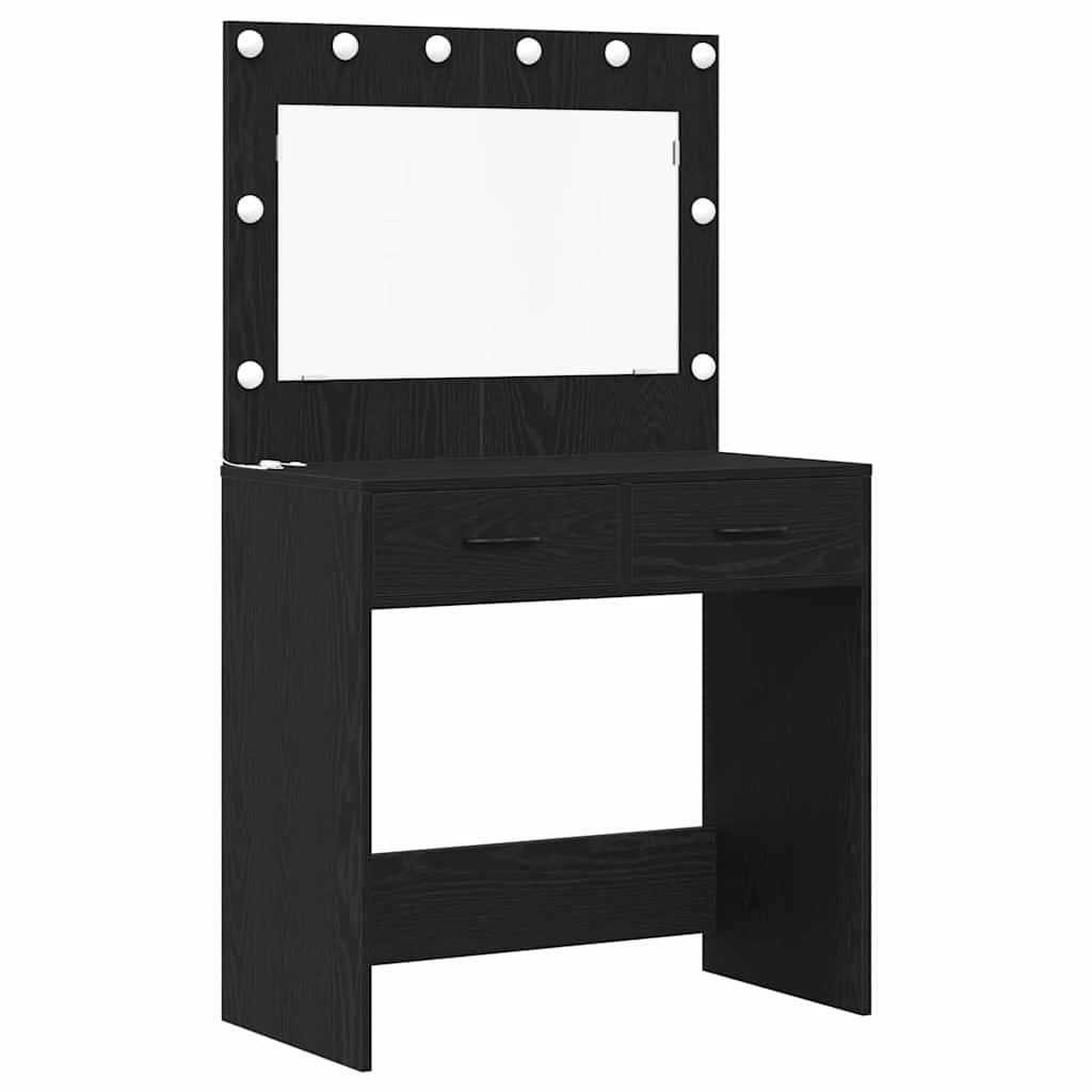 Table de Toilette 3 pcs Chêne noir Bois d'ingénierie - XIOS