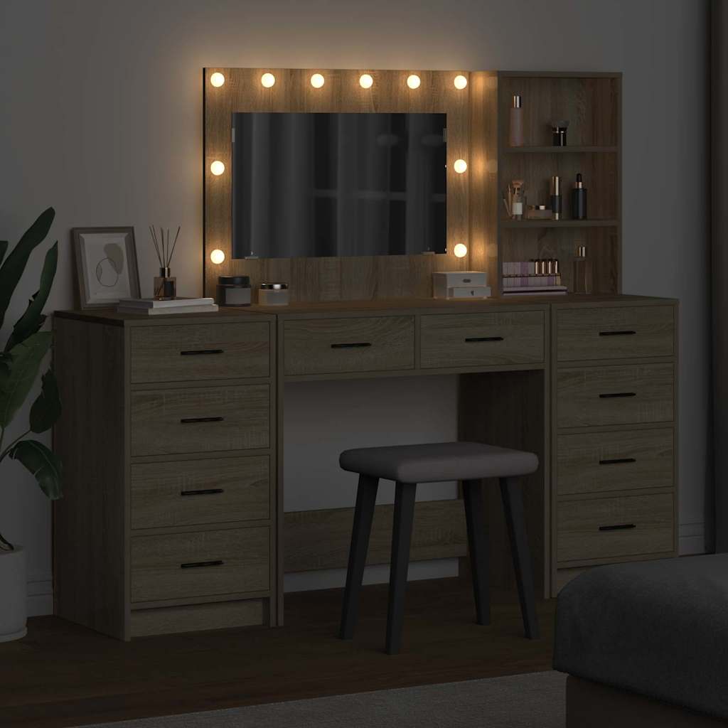 Table de Toilette 3 pcs Chêne Sonoma Bois d'ingénierie - XIOS