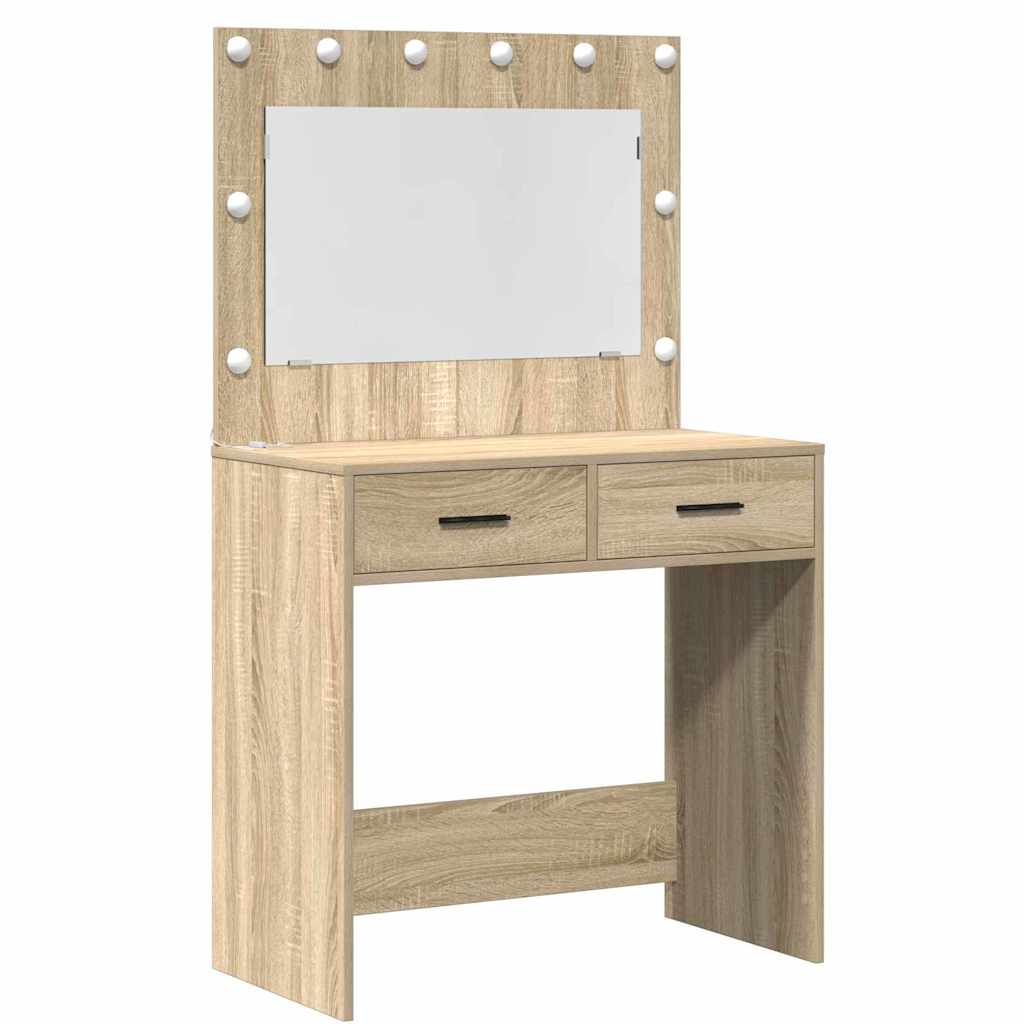 Table de Toilette 3 pcs Chêne Sonoma Bois d'ingénierie - XIOS