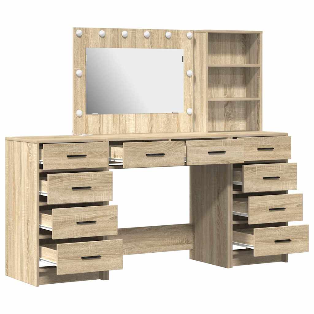 Table de Toilette 3 pcs Chêne Sonoma Bois d'ingénierie - XIOS