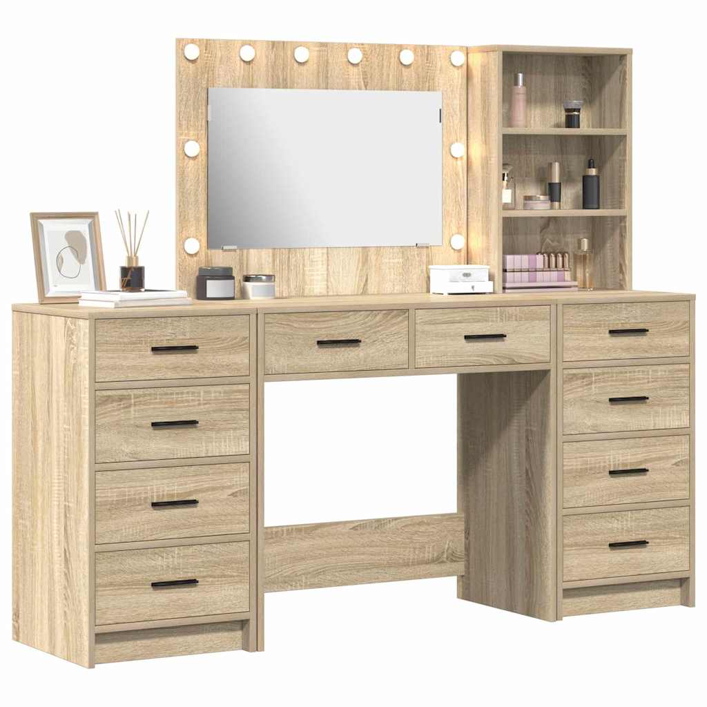 Table de Toilette 3 pcs Chêne Sonoma Bois d'ingénierie - XIOS