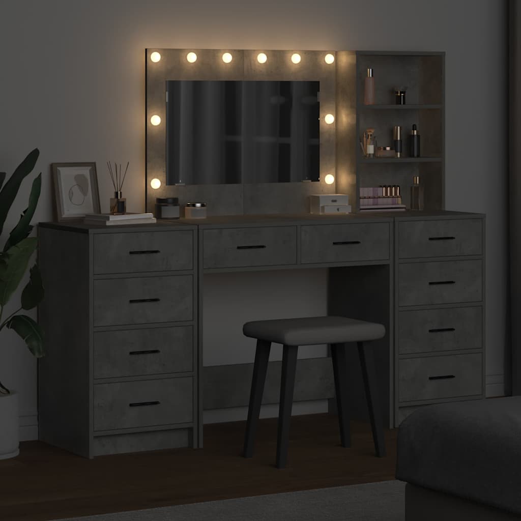 Table de Toilette 3 pcs Gris 40 x 41 x 135 cm Bois d'ingénierie - XIOS