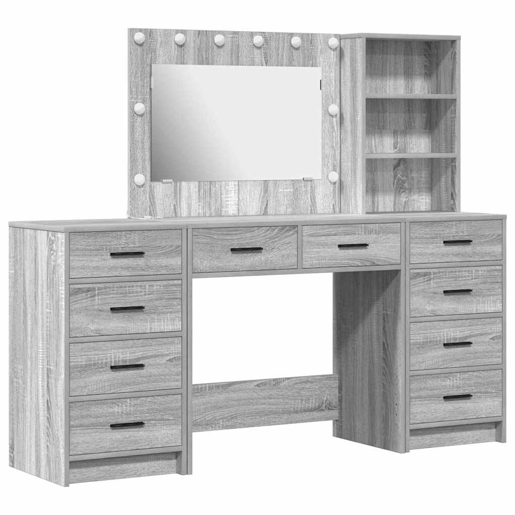 Table de Toilette 3 pcs Gris 40 x 41 x 135 cm Bois d'ingénierie - XIOS