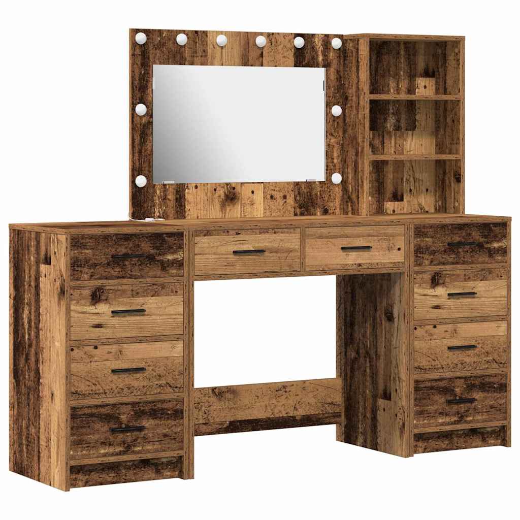 Table de Toilette 3 pc Bois ancien 78,5 x 41 x 135 cm
