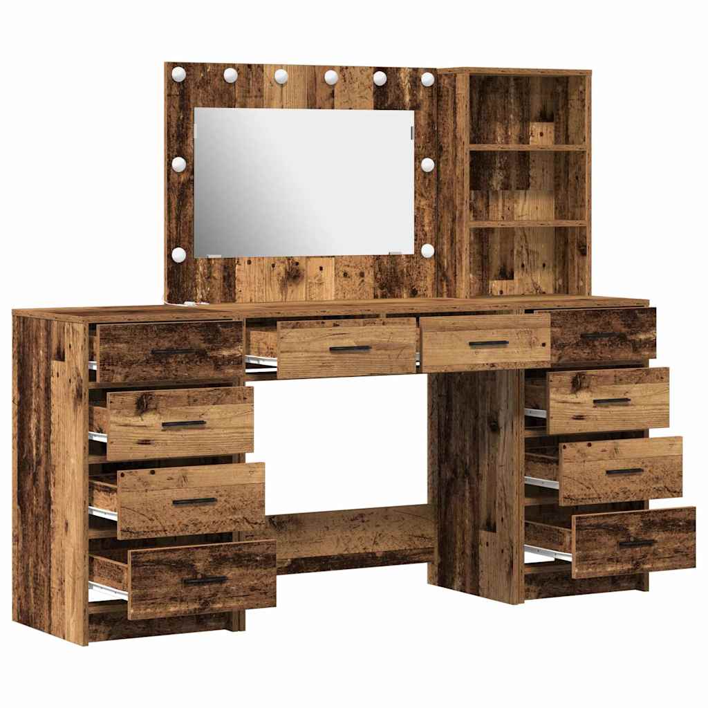 Table de Toilette 3 pc Bois ancien 78,5 x 41 x 135 cm