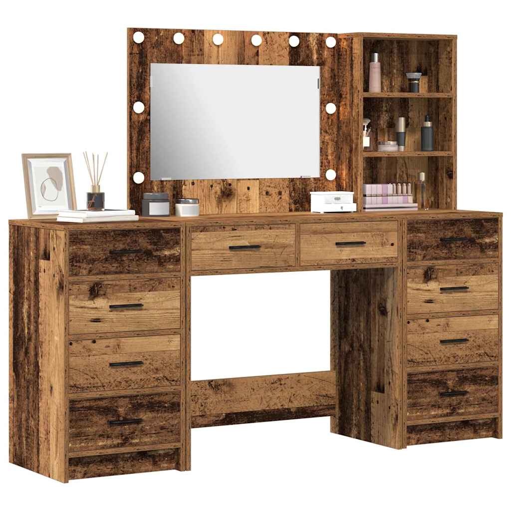 Table de Toilette 3 pc Bois ancien 78,5 x 41 x 135 cm