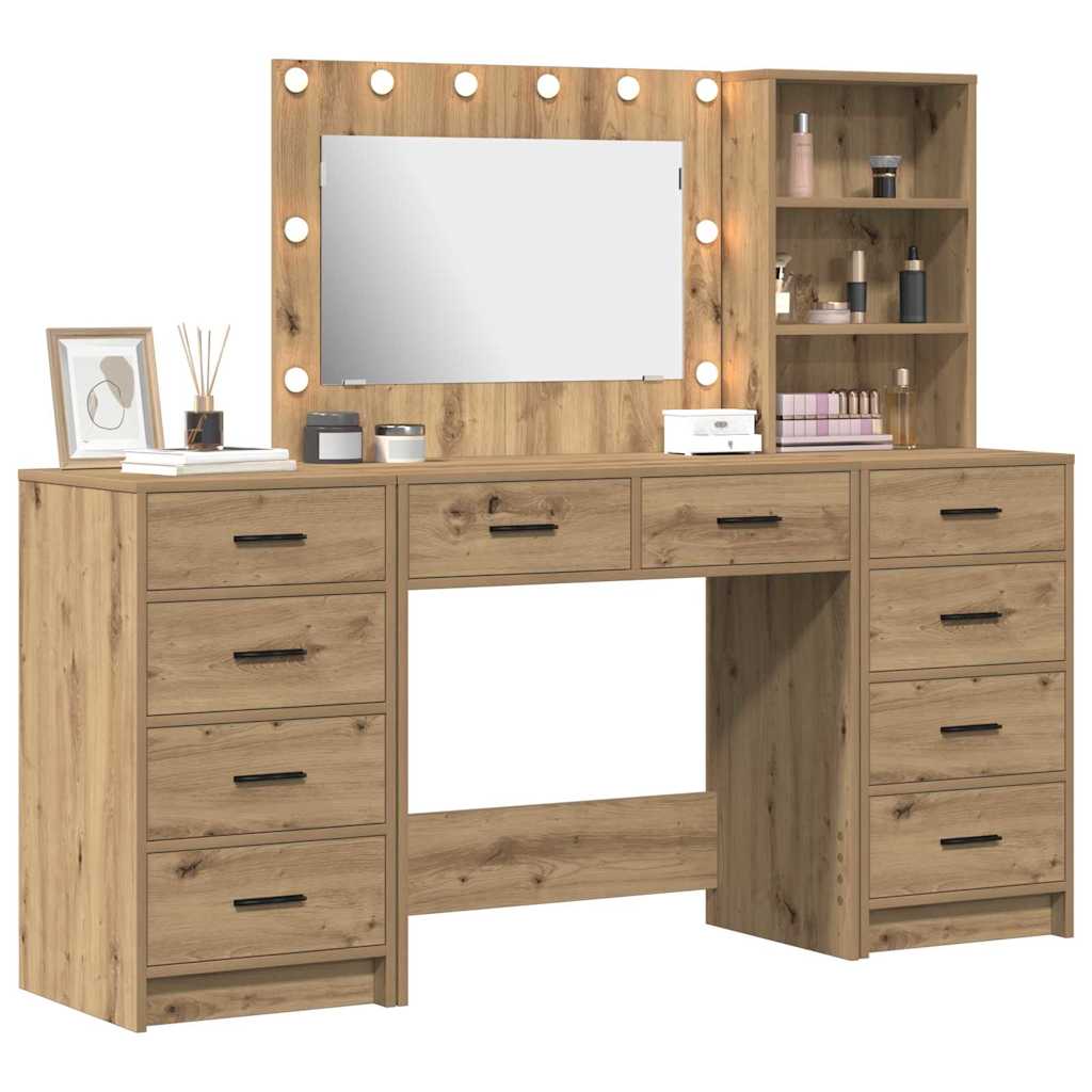 Table de Toilette 3 pcs Chêne artisanal Bois d'ingénierie - XIOS