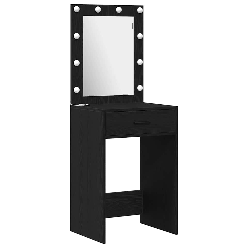 Table de Toilette avec tiroir 3 pcs Noir Bois d'ingénierie - XIOS